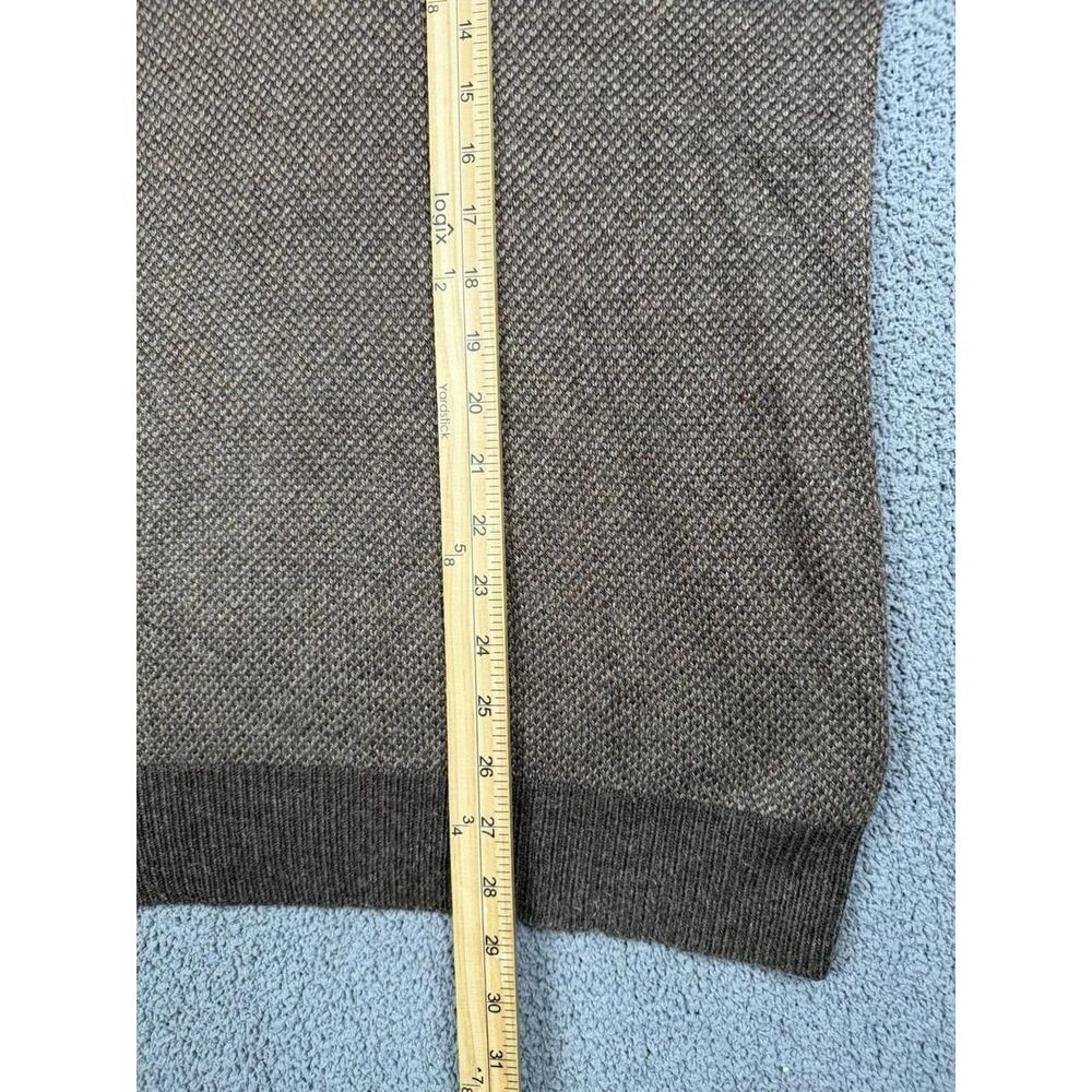 Polo Ralph Lauren Pullover Mens M Brown Silk Henley Mock Neck Knit Sweater - Picture 8 of 8